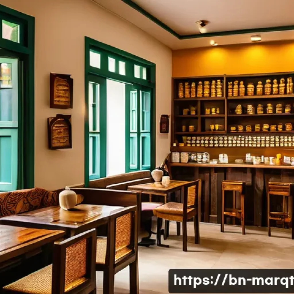 향기 마케팅과 고객 세분화 전략 - A cozy coffee shop interior in Bangladesh, warmly lit with natural light filtering through large win...